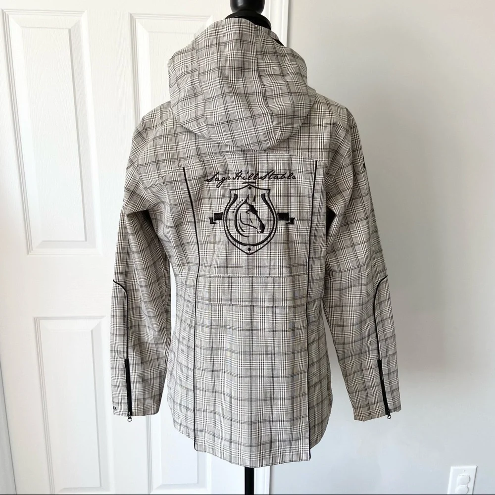 Kerrits Rain Shelter Barn Jacket Medium Tan Plaid - Picture 3 of 16